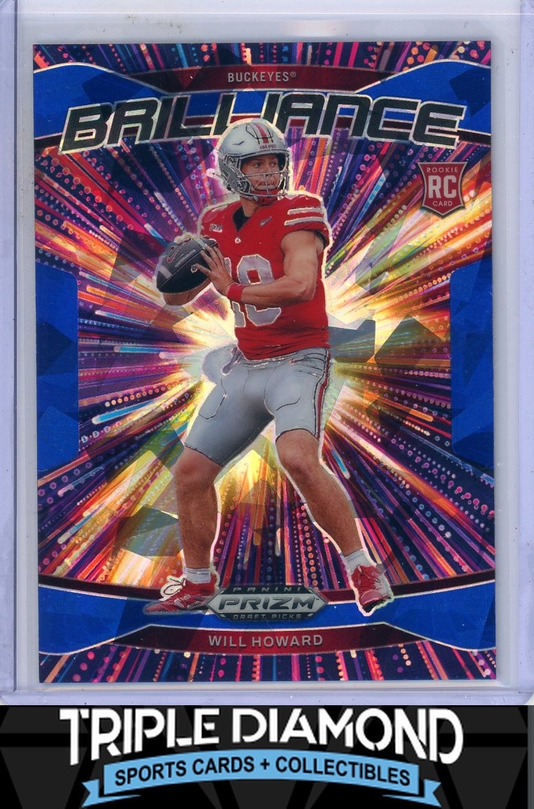 2025 Prizm Draft Picks Will Howard Rookie Brilliance Blue Ice #081/149 R745