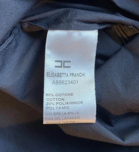 Elisabetta Franchi Made In Italy Womens Party Wrap Dress Size 46 US 8 Navy - Picture 5 of 9