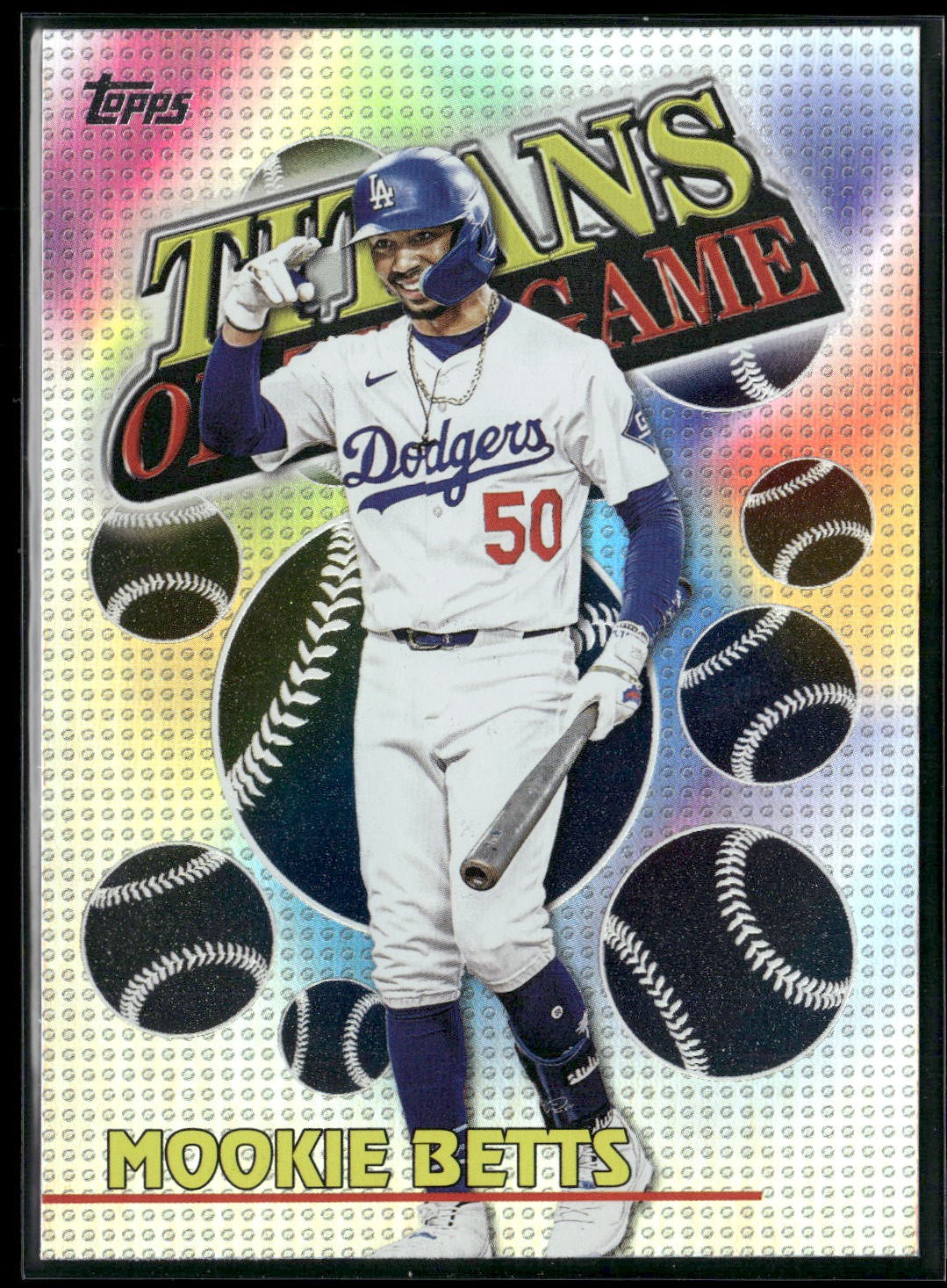 Mookie Betts #TOG-8 Baseball Cards 2026 Topps Titans Of The Game trading card — raw and PSA graded price guide