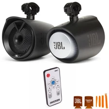 JBL MT8HLB 8" Marine Towers,1" Tweeter – Black & Kicker RGB LED Controller