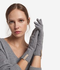 Guanti Falconeri ultra morbidi in cashmere a maglia con cavi taglia unica