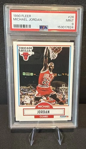 1990-91 Fleer - Michael Jordan #26 - Error No Black Line On Back - PSA 9