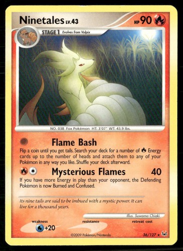 NINETALES 36/127 RARE PLATINUM POKEMON LP