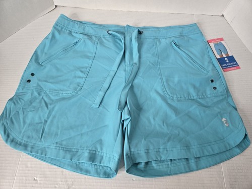 Free Country Stretch Women Tropical Turquoise Shorts Size XXL With Pockets