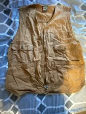 Vintage 1990s rare Cross Colours Vest Men’s Sz 2xl Tan Utility Zip Streetwear