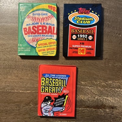 1984 O-PEE-CHEE Baseball  / 1992 Stadium Club / Swell Greats Unopened Packs