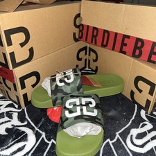 Birdiebee Signature Green Camo Double BB Slide Sandals - Unisex Men's 8