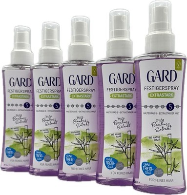 5x GARD Festigerspray Pump Haarspray Extrastark 5 mit natürlichem Bambusextrakt