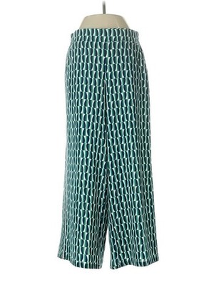 Max Studio Women's Geo Bubble Crepe Side Border Pants w Pockets. 