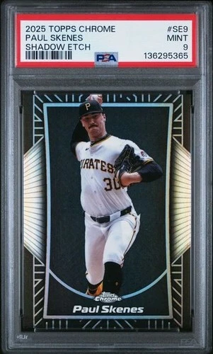 Paul Skenes 2025 Topps Chrome #SE-9 Shadow Etch SP PSA 9 Mint Pittsburgh Pirates