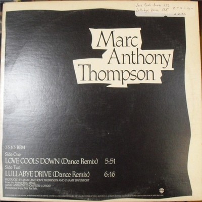 Marc Anthony Thompso - Love Cools Down - Used Vinyl Record 12 - Promo - G5628z