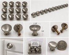 Lot 12 Satin Nickel Cabinet Knobs Drawer Pulls Round Modern Hardware Handles
