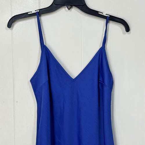A New Day Women's XS Slip Dress Cobalt Blue V Neck Sleeveless Mini Lightweight - Picture 2 of 11