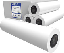 Wide Format Paper 24" X 150' CAD Bond Rolls 20Lb  4 Rolls, 24 in X 150 Ft  2"