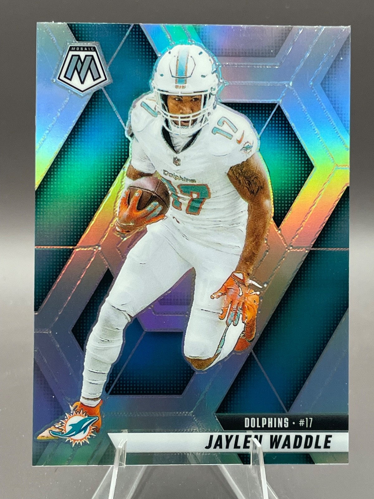 JAYLEN WADDLE #155 True Silver Prizm 2025 Panini Mosaic DOLPHINS-BRONCOS