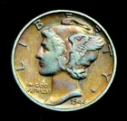 1944 Mercury Silver Dime Toning (T198)