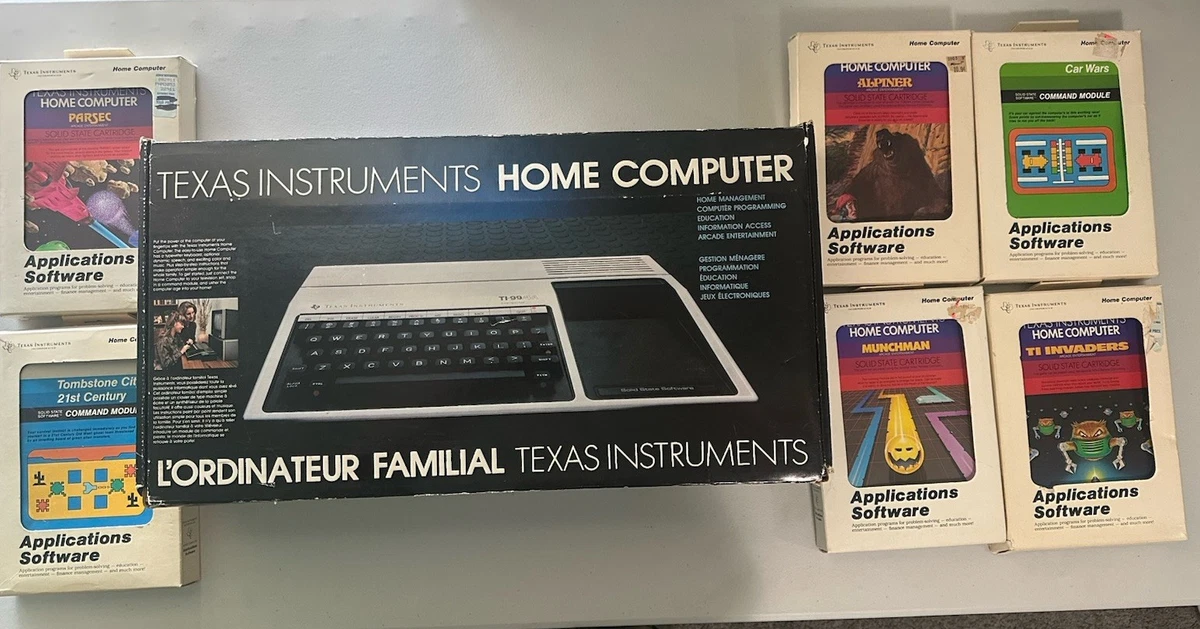 Texas Instruments TI-99/4A Fonctionne + 3 Jeux en boîte
