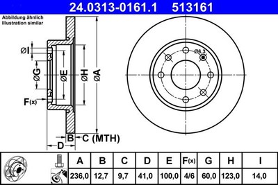 Brake discs Opel Ascona C 1.3 N 24.0313-0161.1