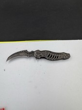 8.25" Tactical Stonewash Grim Reaper Skull Skeleton Spring Assist Pocket Knife