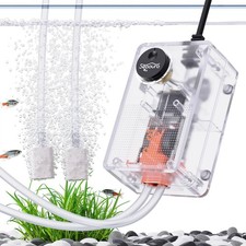 Aquarium Air Pump, Adjustable Quiet Fish Tank Bubbler, 3W/50GPH Oxygen Aerato...
