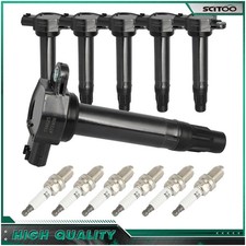 6X Ignition Coils & Spark Plugs For Mitsubishi Lancer Outlander Sport Outlander