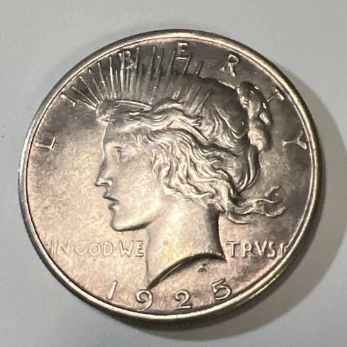 1925 Peace Silver Dollar.  AU.  Free Shipping!