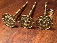 3 Vintage Raffhalter Gardinenhalter Rosetten Messing 50er/60er Jahre 1170 g TOP