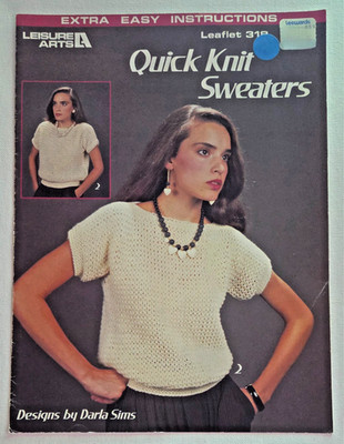 SWEATER Patterns QUICK KNIT Classic PULLOVER Designs