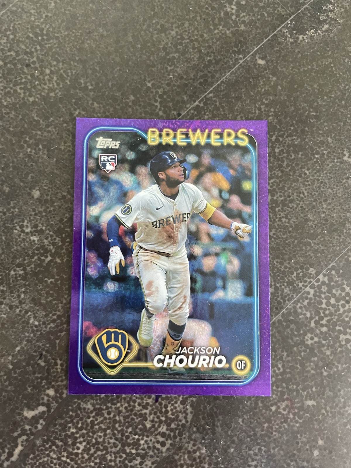 2024 Topps Update Series Jackson Chourio #US240 Purple Holo Foilboard /799 (RC)