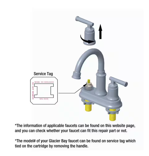 Glacier Bay Hot Cartridge Assembly for Wallmount Faucets 864840