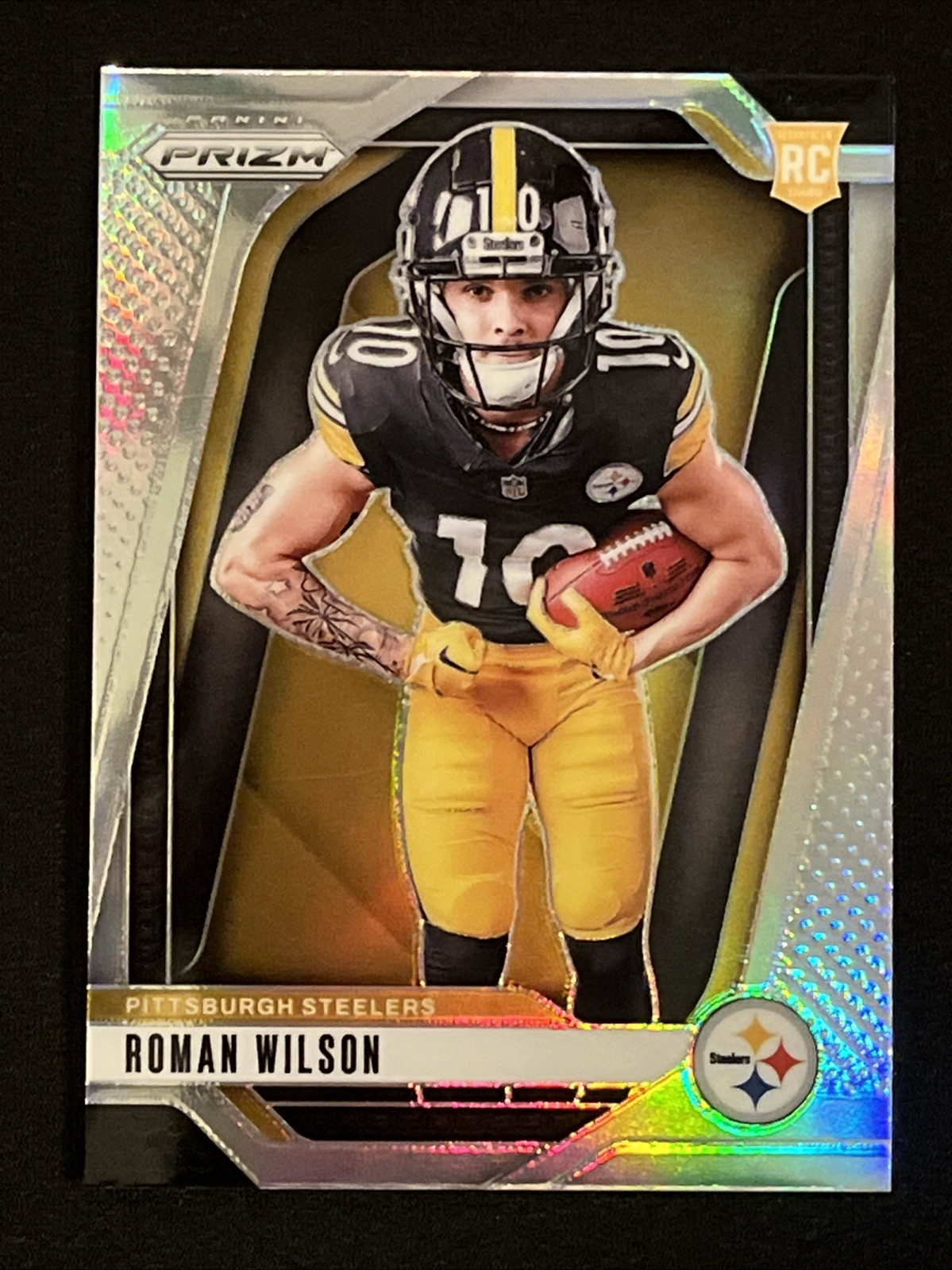Roman Wilson Rookie 2024 Panini Prizm Silver Prizm Image Variation Steelers SP