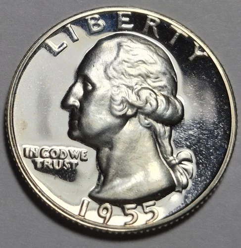 1955 Gem Cameo Proof Silver Washington Quarter