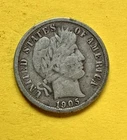 1905 Barber Dime. 90% Silver.  Good Condition. Charity Auction For Animal Rescue