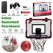 Image of Kids Mini Basketball Hoop Electronic Scoreboard Ball Sport Backboard Funny Kit