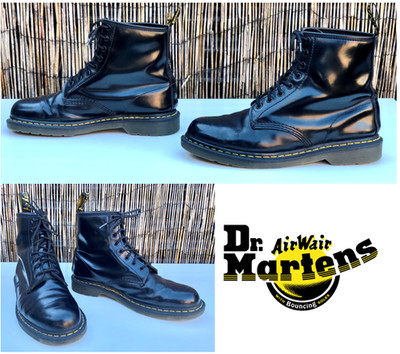 Dr Martens 11822 Original AirWair Black Smooth Leather Boots 8-Eye EU 45 | UK 10