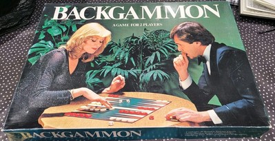 Vintage Backgammon Set von Michael Stanfield mit Holzteilen - mit Buch