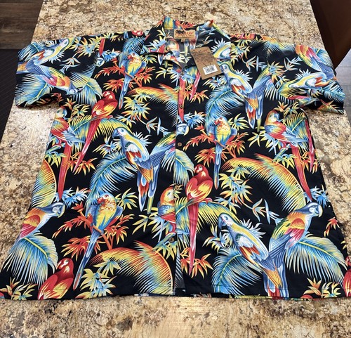 In Gear INGEAR Men's Hawaiian Shirt Blue Birds Button Up - XXL - NWT