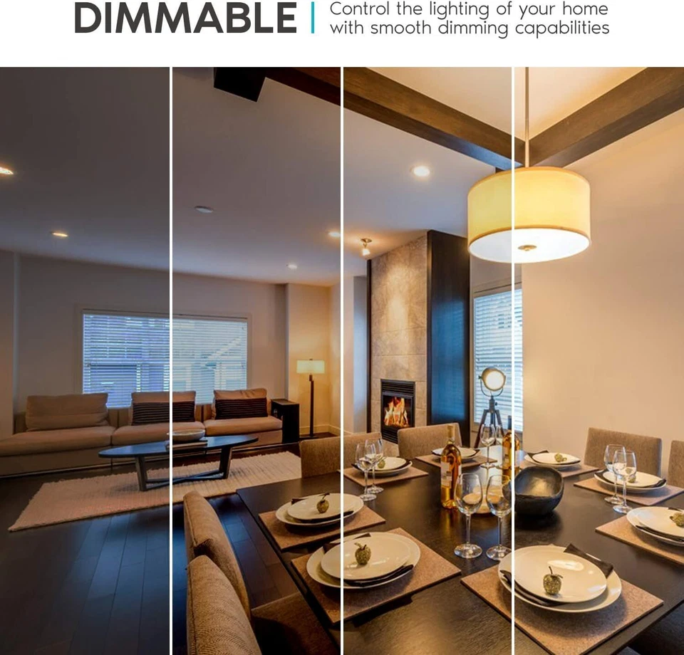 4Pack A19 LED Light Bulb, 3Way, 5/9/14W(40/60/100W), 450/800/1600LM, 3000K, E26 - Image 4 of 4