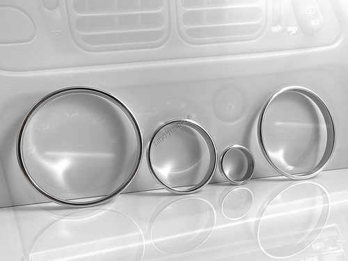 For Eagle Talon 1995-1999 Polished aluminium Chrome heater surrounds rings x4 - Imagen 4 de 5