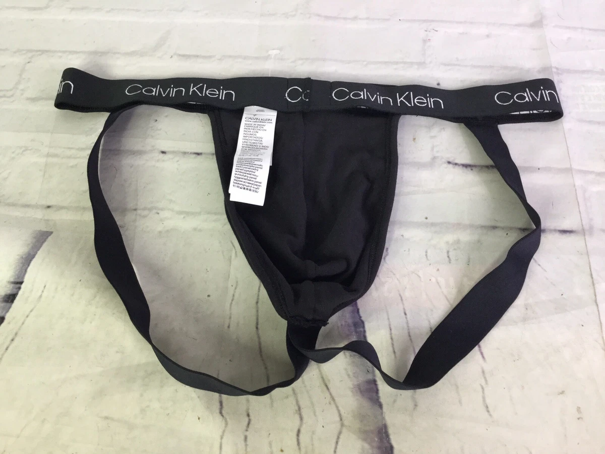 Calvin Klein Underwear Mens Size L Cotton Stretch Mesh Jock Strap Black  NP2230O