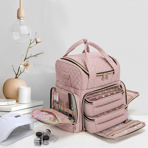 48-Bottle Quilted Nail Polish Organizer with Removable Cases and Tool Storage - Picture 10 of 10