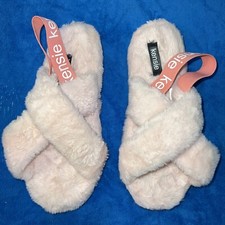 Kensie Slippers Memory Foam Women's Size 9 Pink Blush Fuzzy FAST SHIPPING