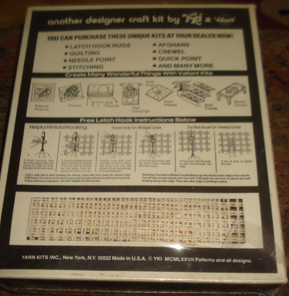 Vtg 1987 Valiant Latch Hook Kit AUTUMN SCENE Wall Hanging or RUG 20 X