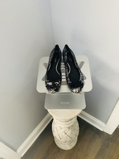 Kate Spade New York - Harper Sequin Ballet Flat Womens Sz 9.5M - Silver/Black