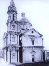 San Biagio, Montepulciano, Italy, Facade, Magic Lantern Glass Slide