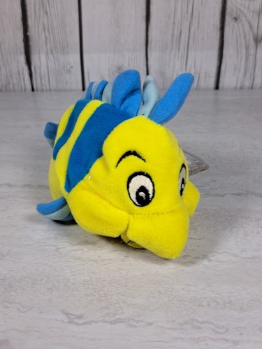 Disney FLOUNDER plush Mini Bean Bag Little Mermaid beanie toy Yellow Blue - Picture 5 of 6