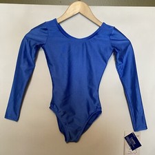 Mondor Girls Royal Blue Solid Color Leotard Size 8-10 Coolmax NWT