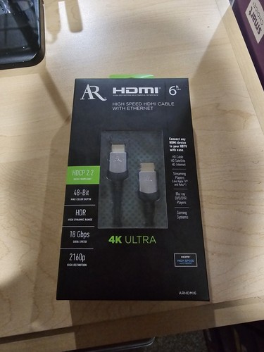 AR HDMI NIB 6ft TV DVD Blu-Ray Apple TV Roku Cable Internet Adaption Cord