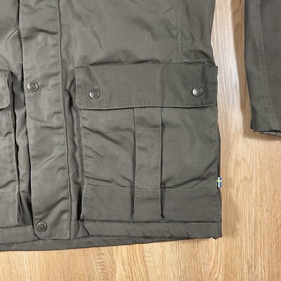 Fjallraven Jacket Men XS No. 68 Dark Olive Full Zip Snap Button
