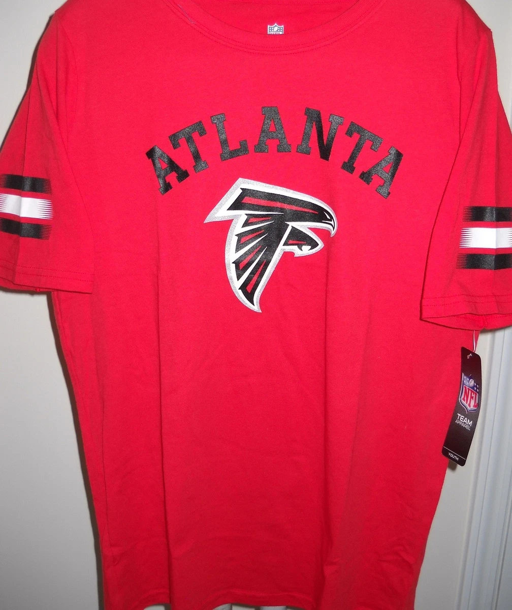 ATLANTA FALCONS KIDS YOUTH LARGE SIZE 14 16 RED T SHIRT WITH